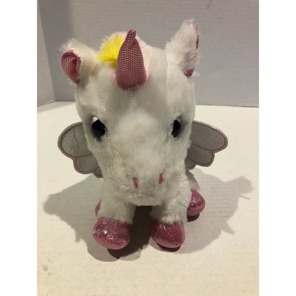 GOFFA Rainbow UNICORN Plush 9” Stuffed Animal WHITE Pink Blue Purple NEW Z21